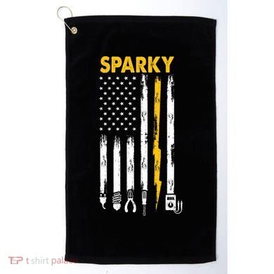 Electrician US Flag Sparky Tools Golf Towel