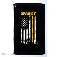 Electrician US Flag Sparky Tools Golf Towel thumb 0