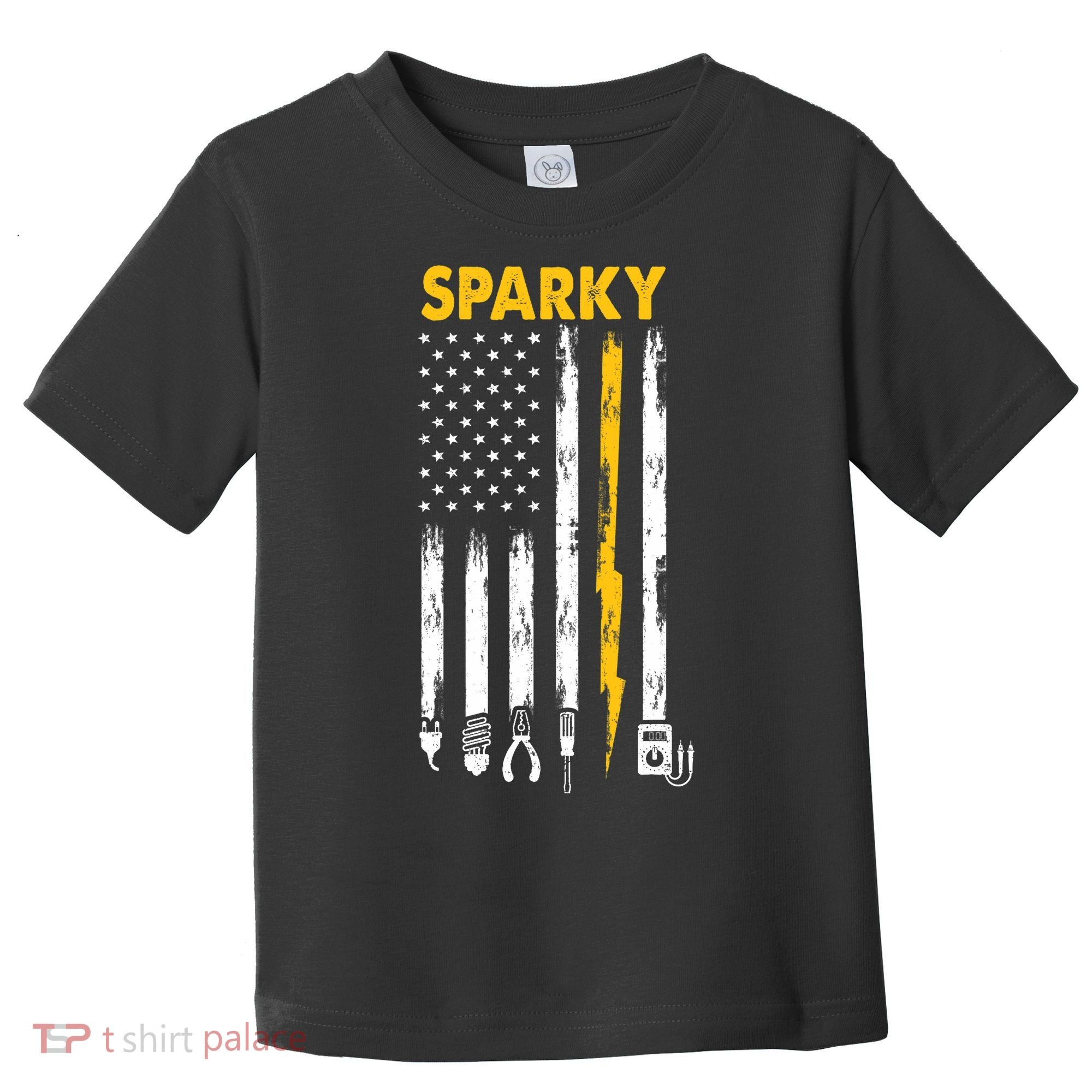 Electrician US Flag Sparky Tools Toddler T-Shirt