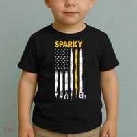 Electrician US Flag Sparky Tools Toddler T-Shirt thumb 2