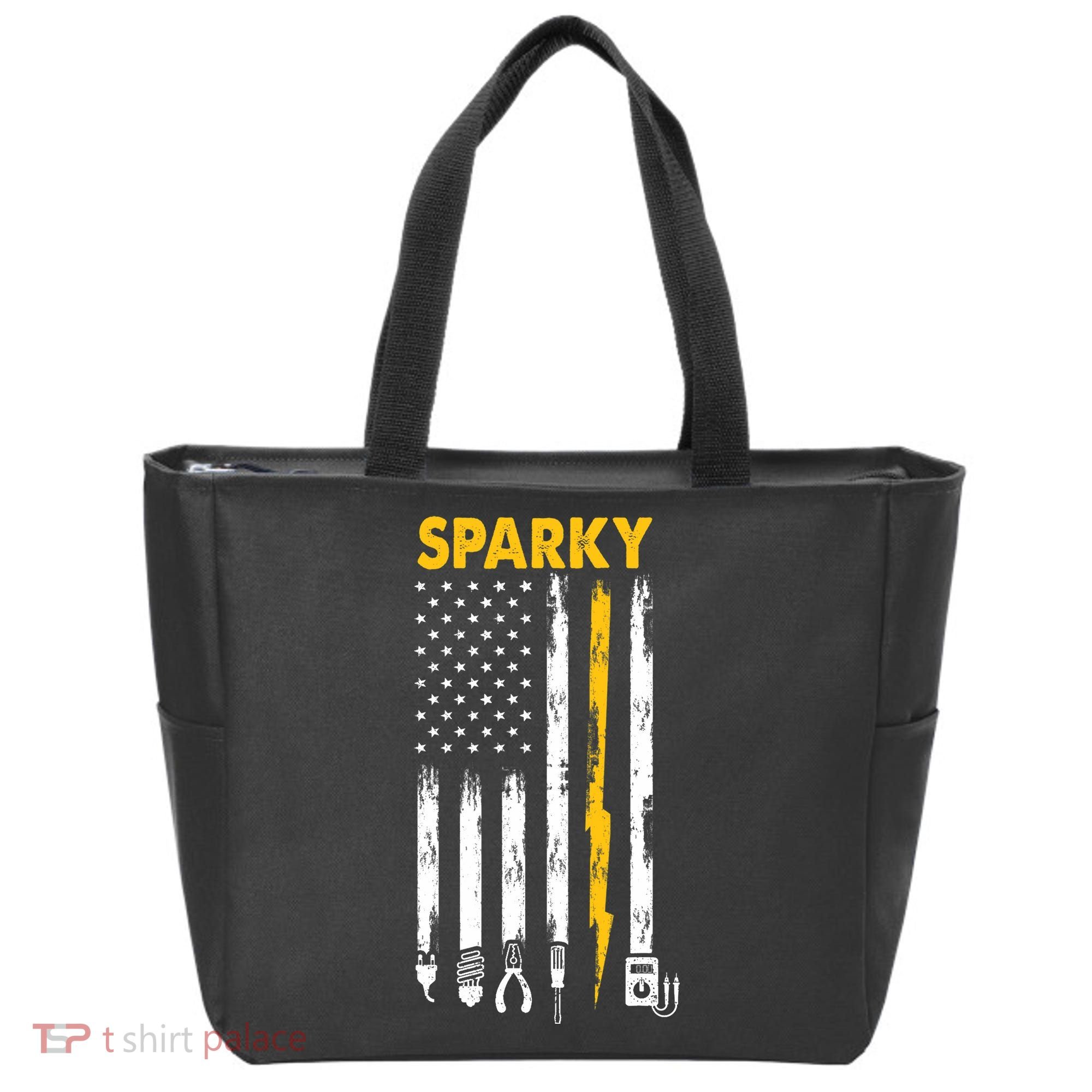 Electrician US Flag Sparky Tools Tote Bag