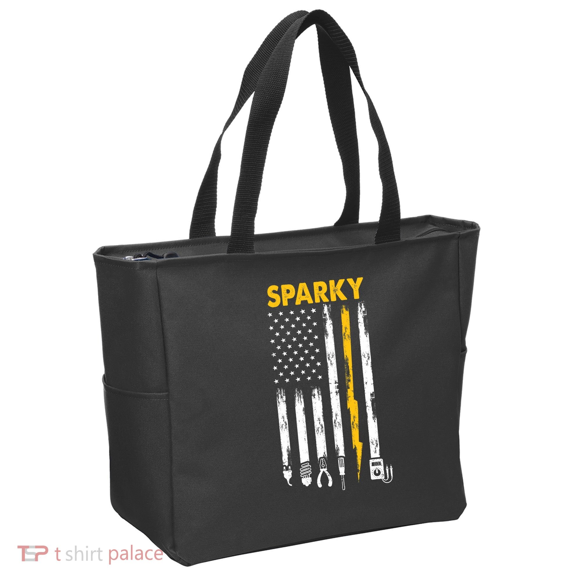 Electrician US Flag Sparky Tools Tote Bag