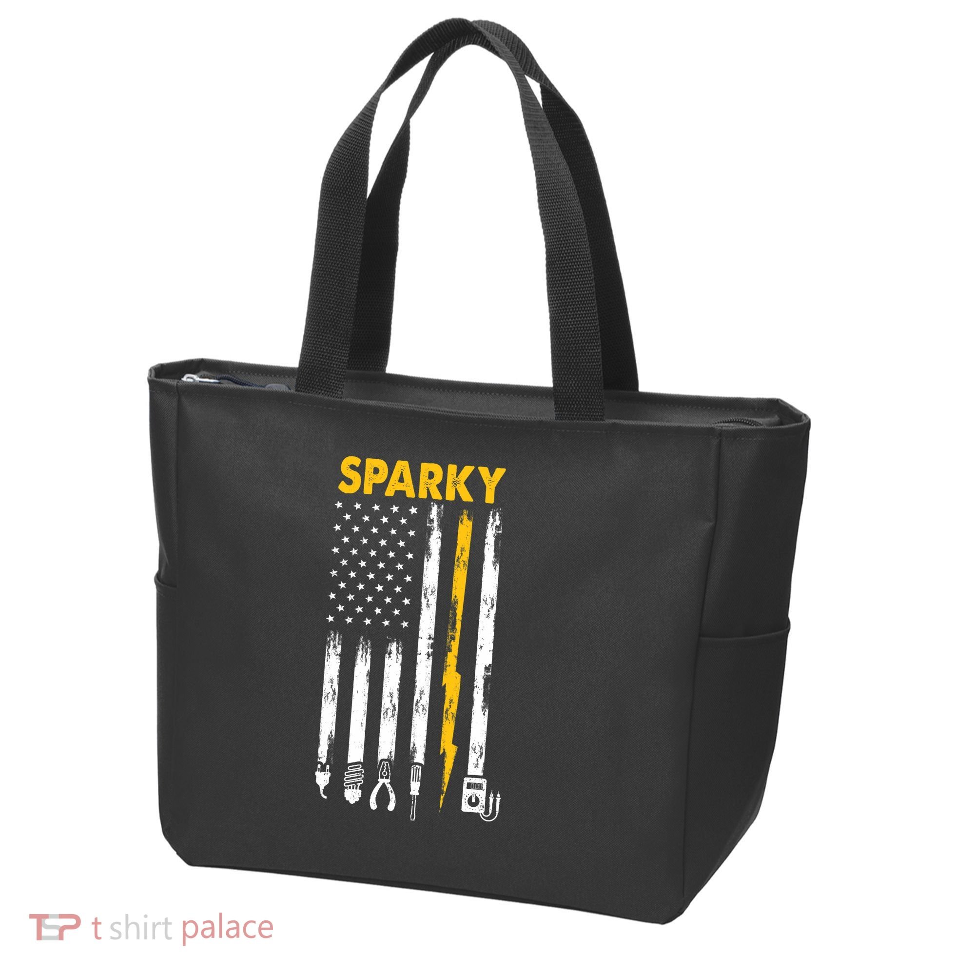 Electrician US Flag Sparky Tools Tote Bag