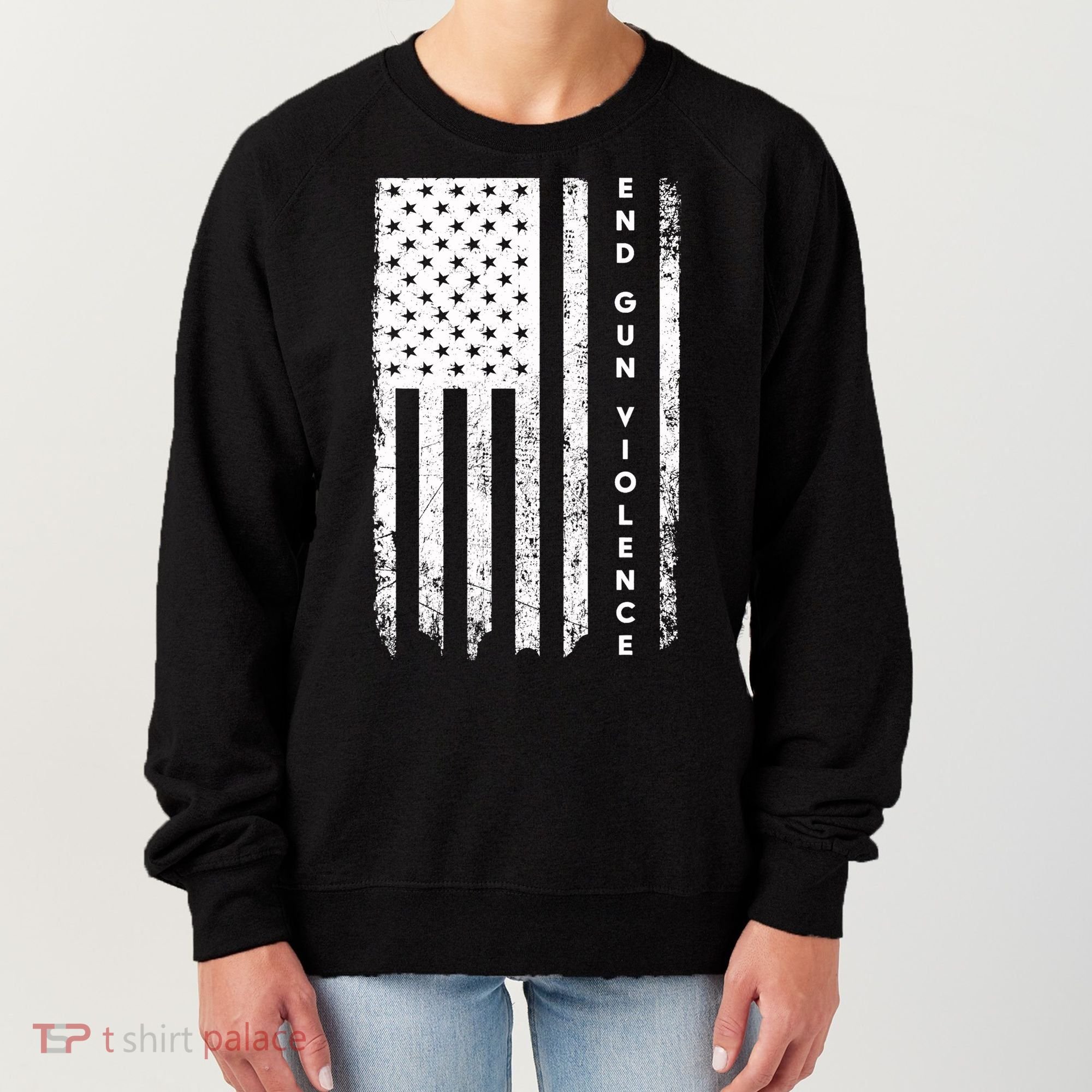 Enough USA Flag End Gun Violence Women's Sweatshirt