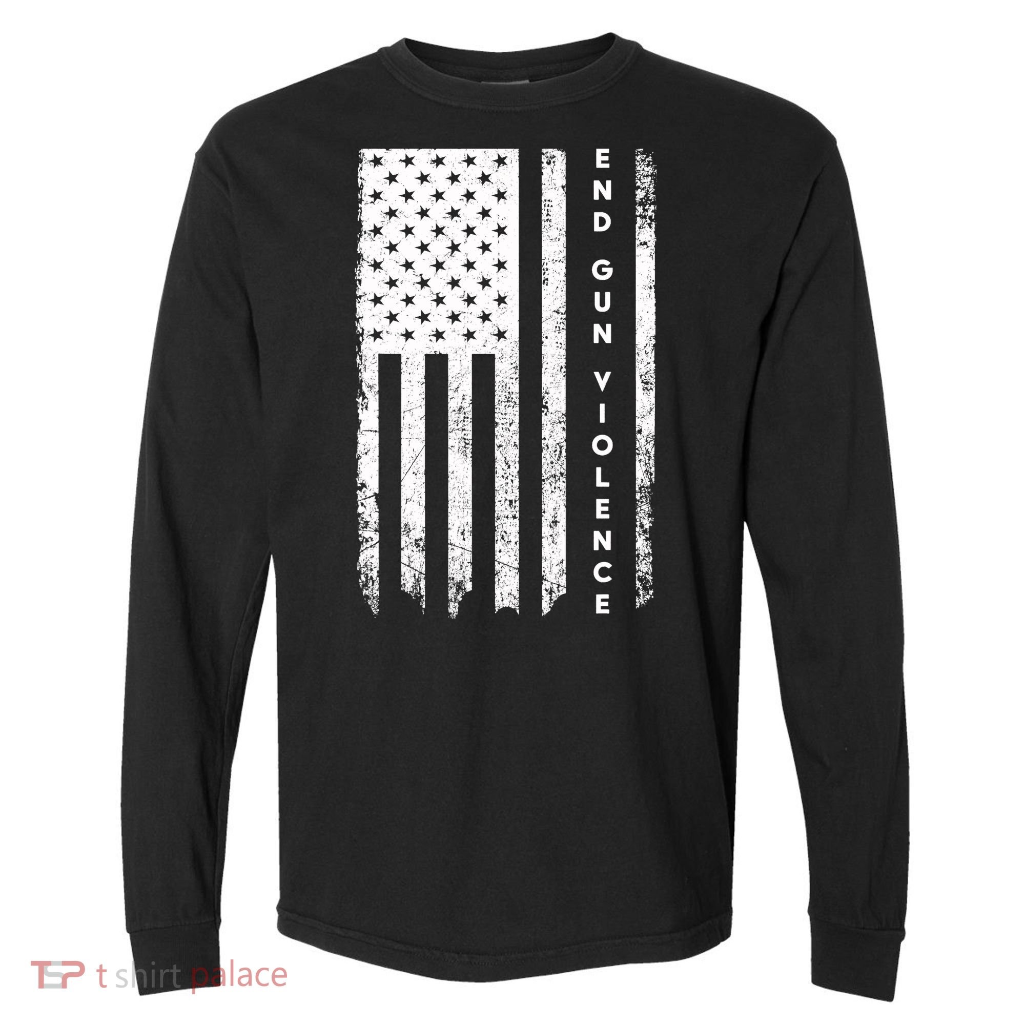 Enough USA Flag End Gun Violence Comfort Colors Heavyweight Long Sleeve T-Shirt