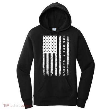 Enough USA Flag End Gun Violence Women's Hoodie