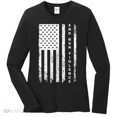 Enough USA Flag End Gun Violence Women's Long Sleeve Shirt