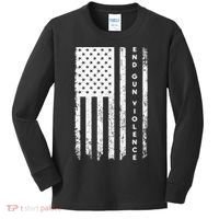 Enough USA Flag End Gun Violence Kids Long Sleeve Shirt thumb 0