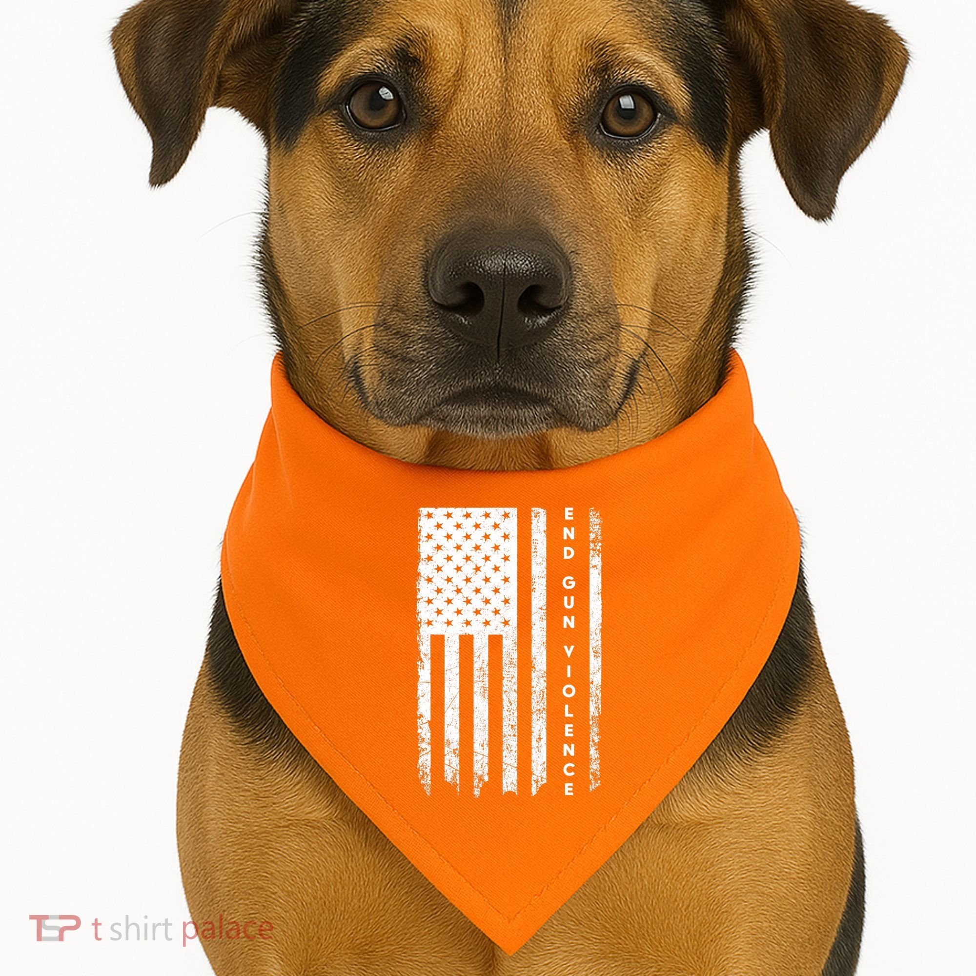 Enough USA Flag End Gun Violence USA-Made Doggie Bandana