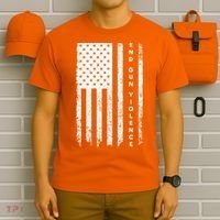 Enough USA Flag End Gun Violence T-Shirt thumb 6
