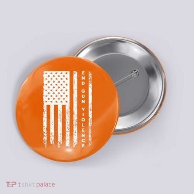 Enough USA Flag End Gun Violence Button