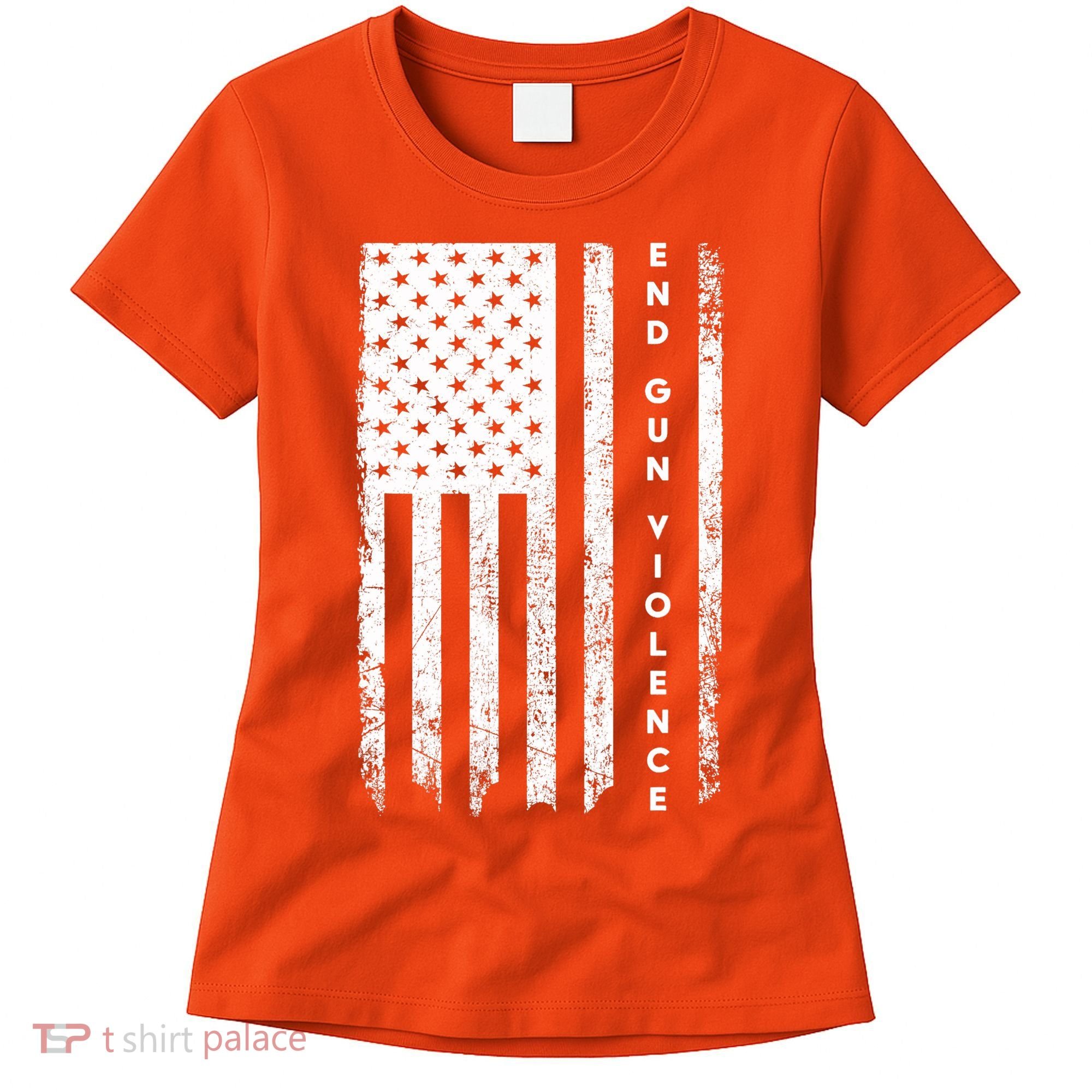Enough USA Flag End Gun Violence Women's T-Shirt