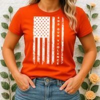 Enough USA Flag End Gun Violence Women's T-Shirt thumb 2