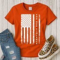 Enough USA Flag End Gun Violence Women's T-Shirt thumb 3