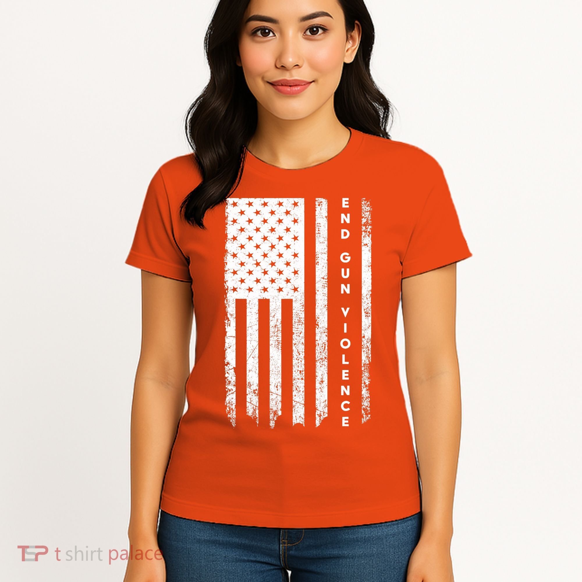 Enough USA Flag End Gun Violence Women's T-Shirt