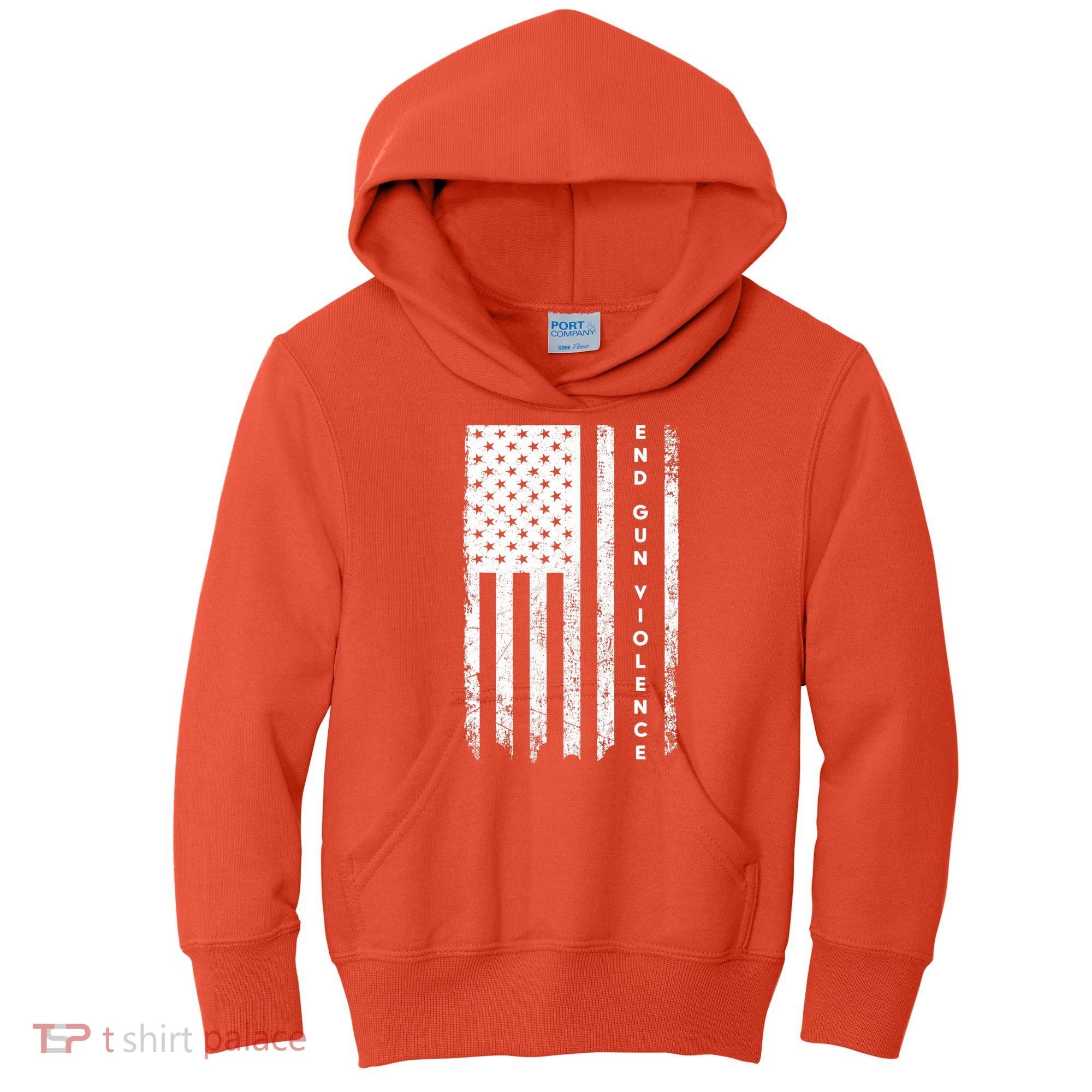 Enough USA Flag End Gun Violence Kids Hoodie