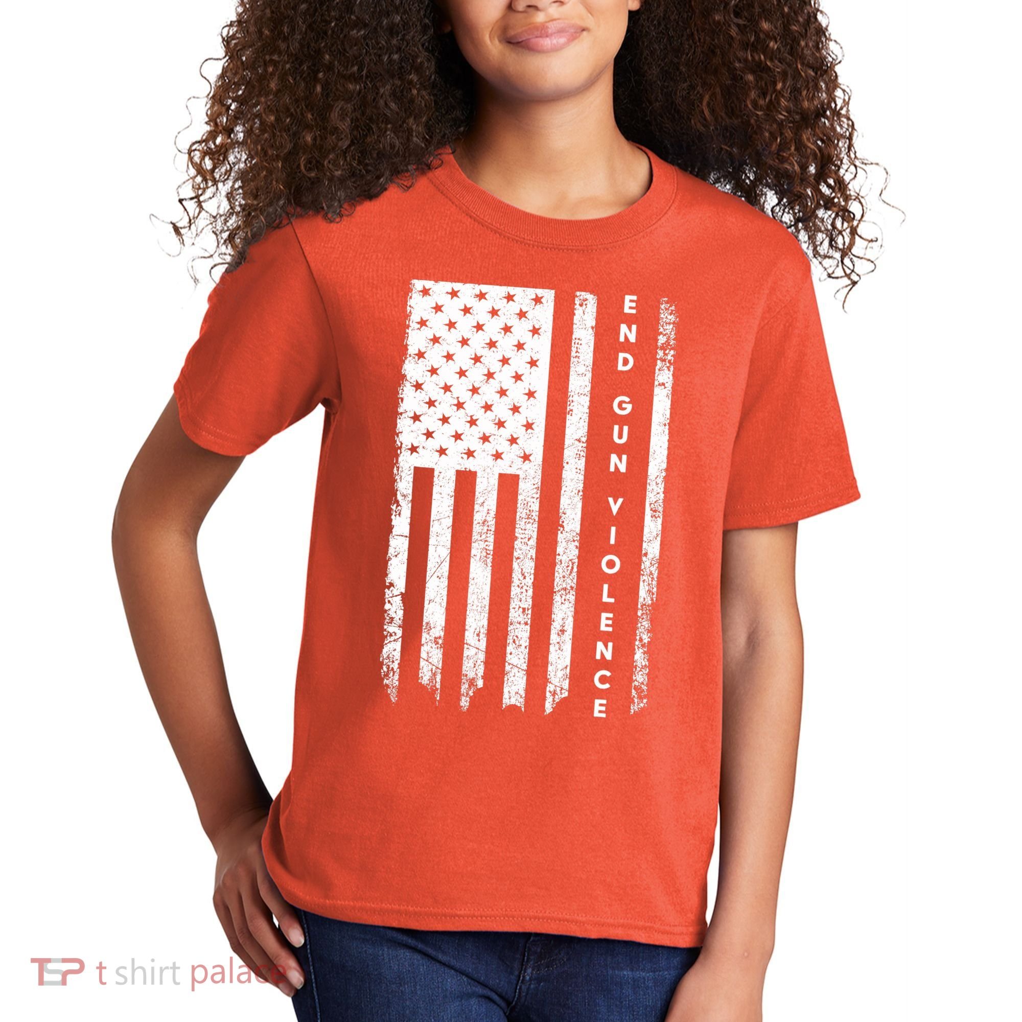 Enough USA Flag End Gun Violence Kids T-Shirt