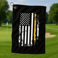 Electrician Us Flag Electricians Tools Cute Gift Golf Towel thumb 1