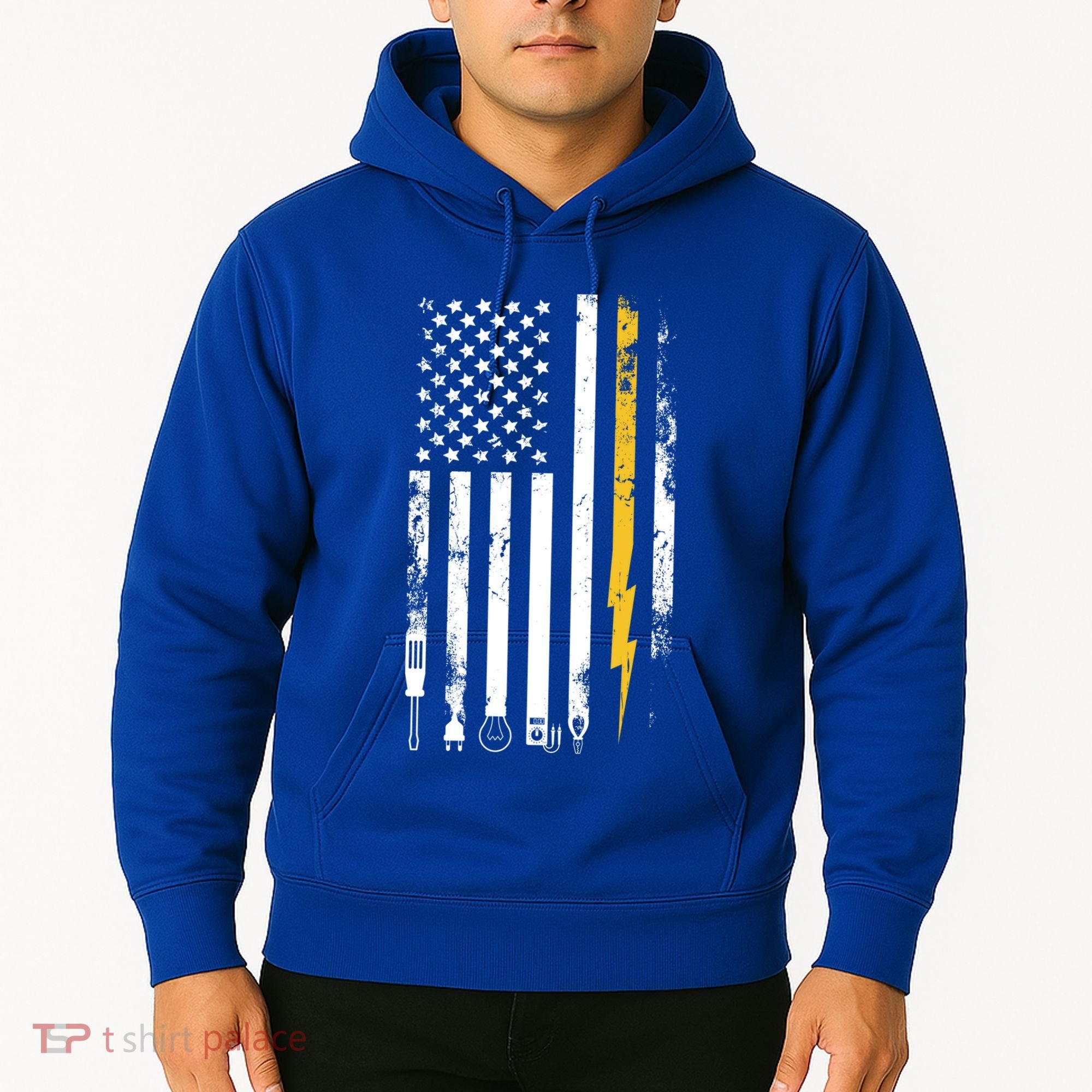 Electrician Us Flag Electricians Tools Cute Gift Hoodie