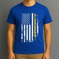 Electrician Us Flag Electricians Tools Cute Gift T-Shirt thumb 3