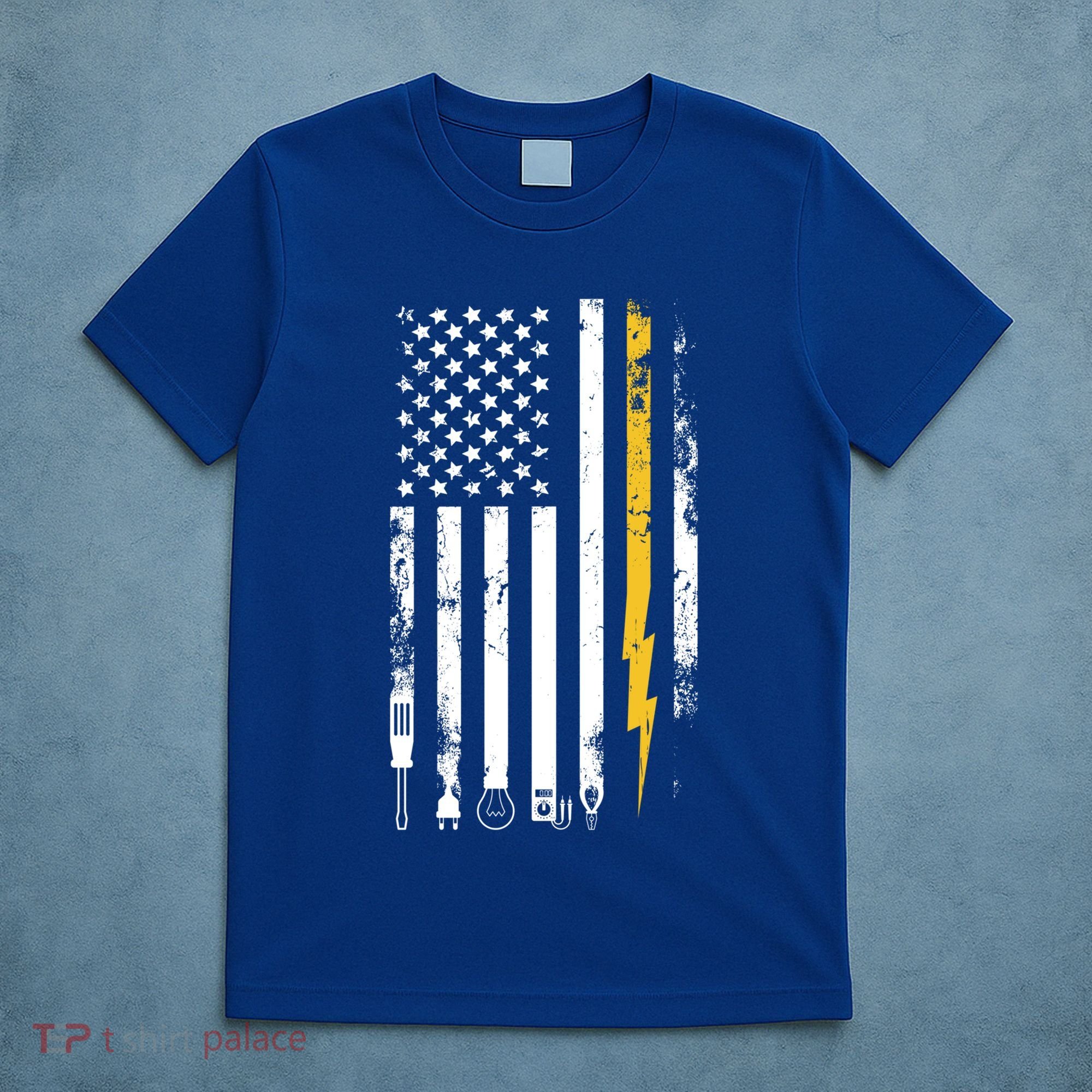 Electrician Us Flag Electricians Tools Cute Gift T-Shirt