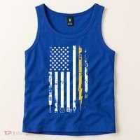 Electrician Us Flag Electricians Tools Cute Gift Tank Top thumb 2