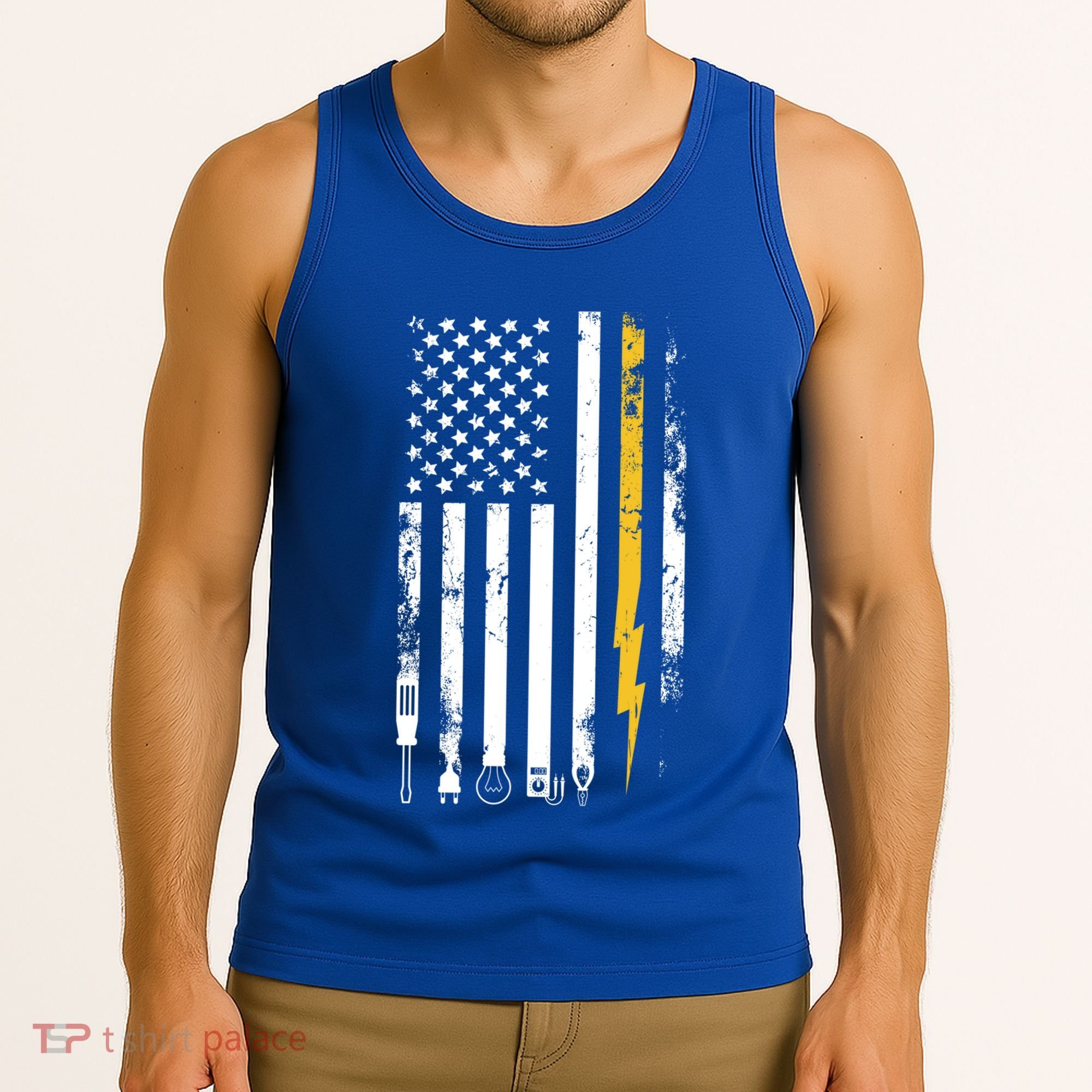 Electrician Us Flag Electricians Tools Cute Gift Tank Top