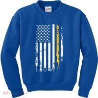 Electrician Us Flag Electricians Tools Cute Gift Kids Sweatshirt thumb 0