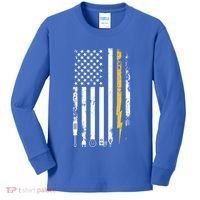 Electrician Us Flag Electricians Tools Cute Gift Kids Long Sleeve Shirt thumb 0
