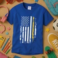 Electrician Us Flag Electricians Tools Cute Gift Kids T-Shirt thumb 3