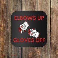 Elbows Up Gloves Off Canada Free Proud Canadian Coaster thumb 0