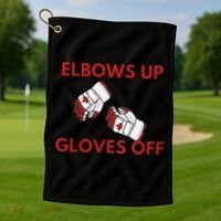 Elbows Up Gloves Off Canada Free Proud Canadian Golf Towel thumb 1