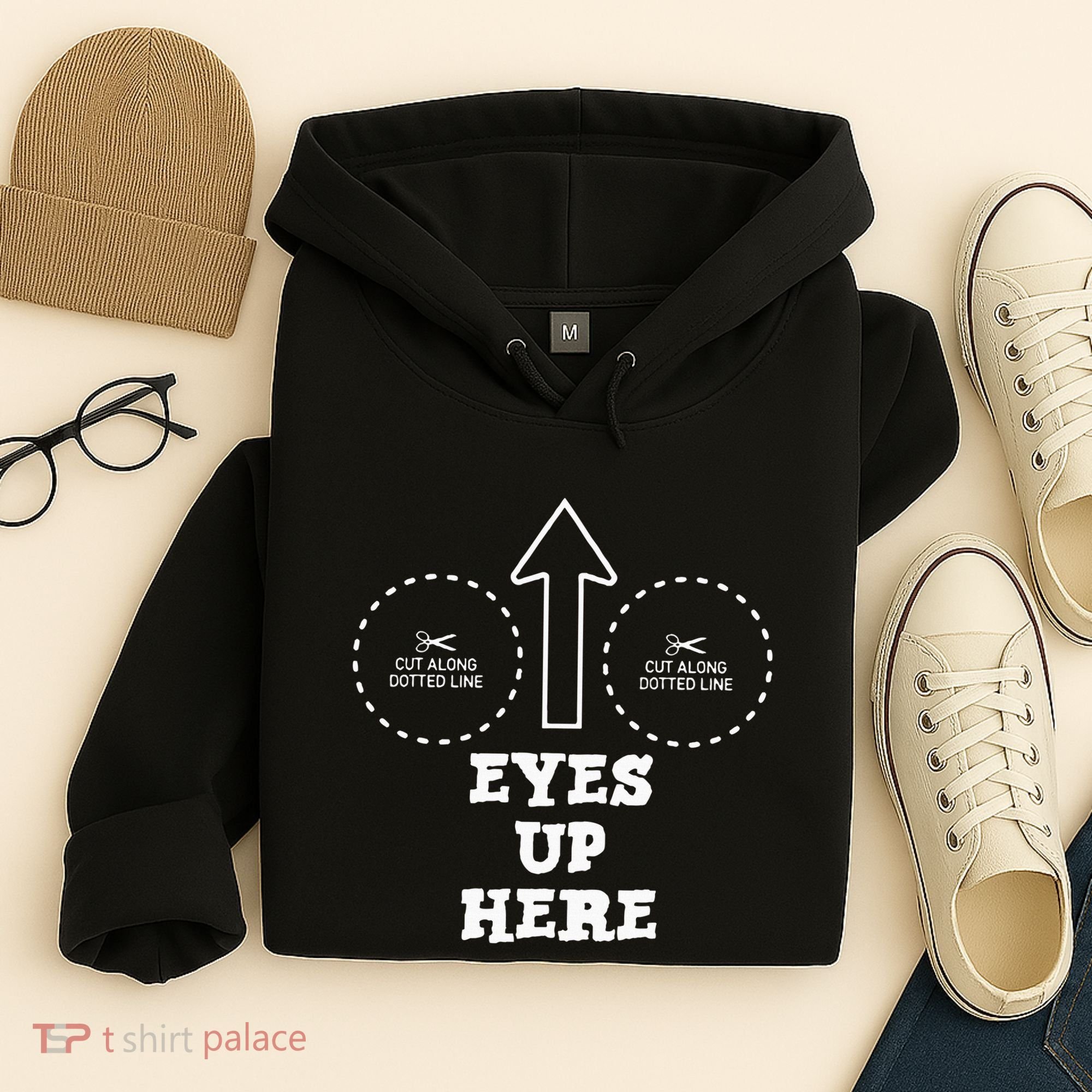 Eyes Up Here With Cut Out For Boobs Hoodie