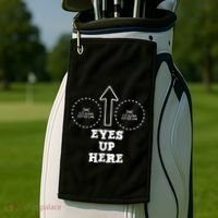 Eyes Up Here With Cut Out For Boobs Golf Towel thumb 2
