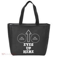 Eyes Up Here With Cut Out For Boobs Tote Bag thumb 0