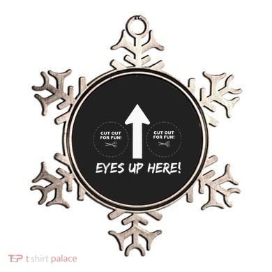 Eyes Up Here With Cutout For Boobs Funny Adult Ornament