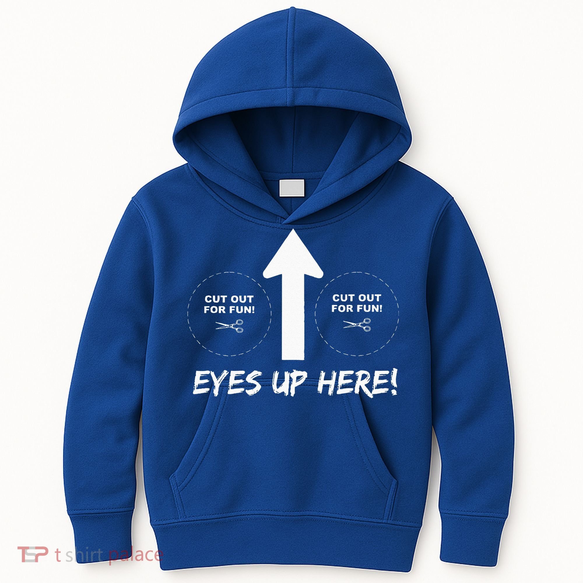 Eyes Up Here With Cutout For Boobs Funny Adult Kids Hoodie