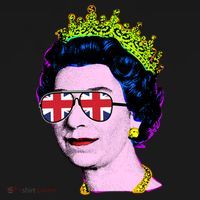 Elizabeth Union Jack Sunglasses Pop Art Queen Of England Great Gift Women's Hoodie thumb 2