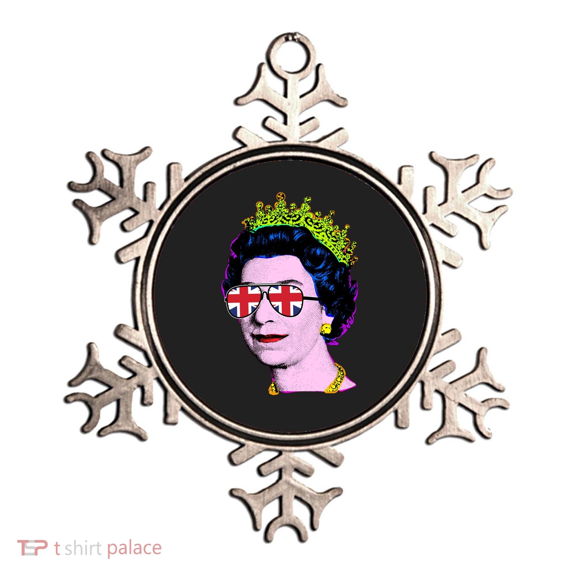 Elizabeth Union Jack Sunglasses Pop Art Queen Of England Great Gift Ornament