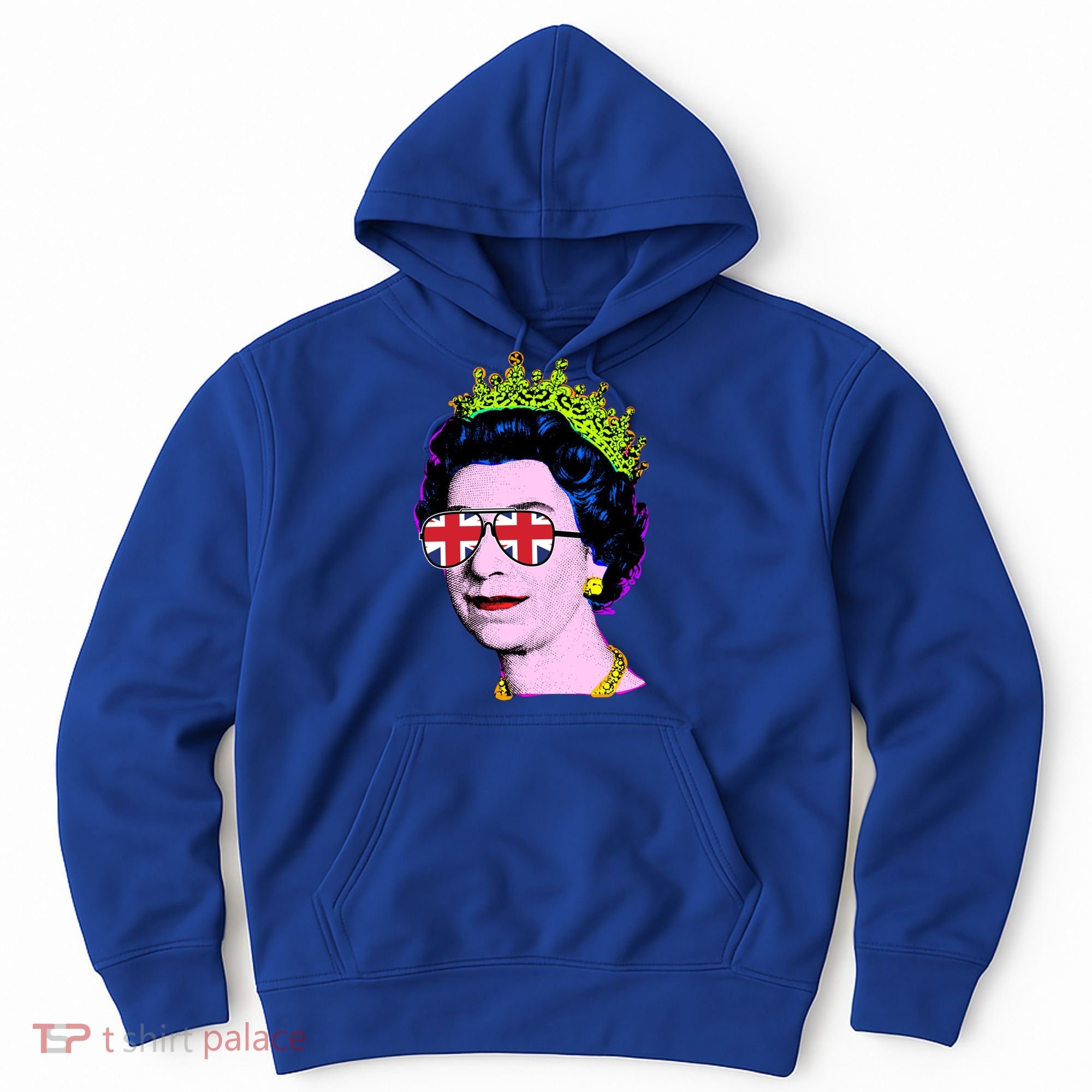 Elizabeth Union Jack Sunglasses Pop Art Queen Of England Great Gift Hoodie
