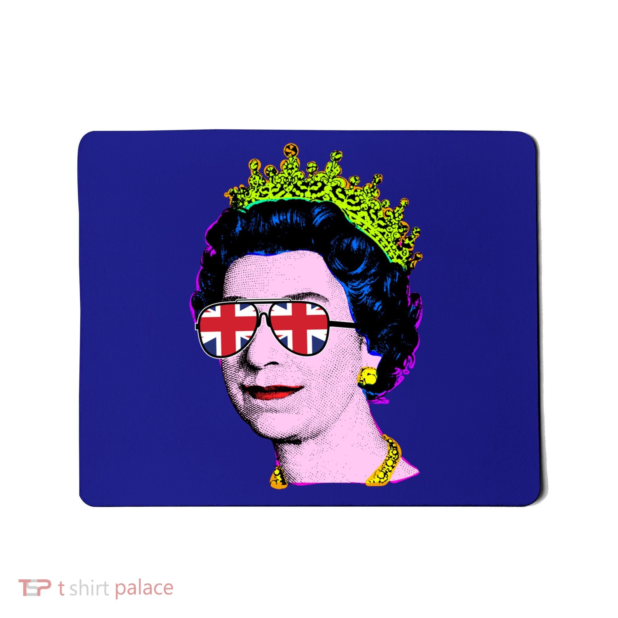 Elizabeth Union Jack Sunglasses Pop Art Queen Of England Great Gift Mousepad