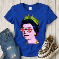 Elizabeth Union Jack Sunglasses Pop Art Queen Of England Great Gift Women's T-Shirt thumb 3