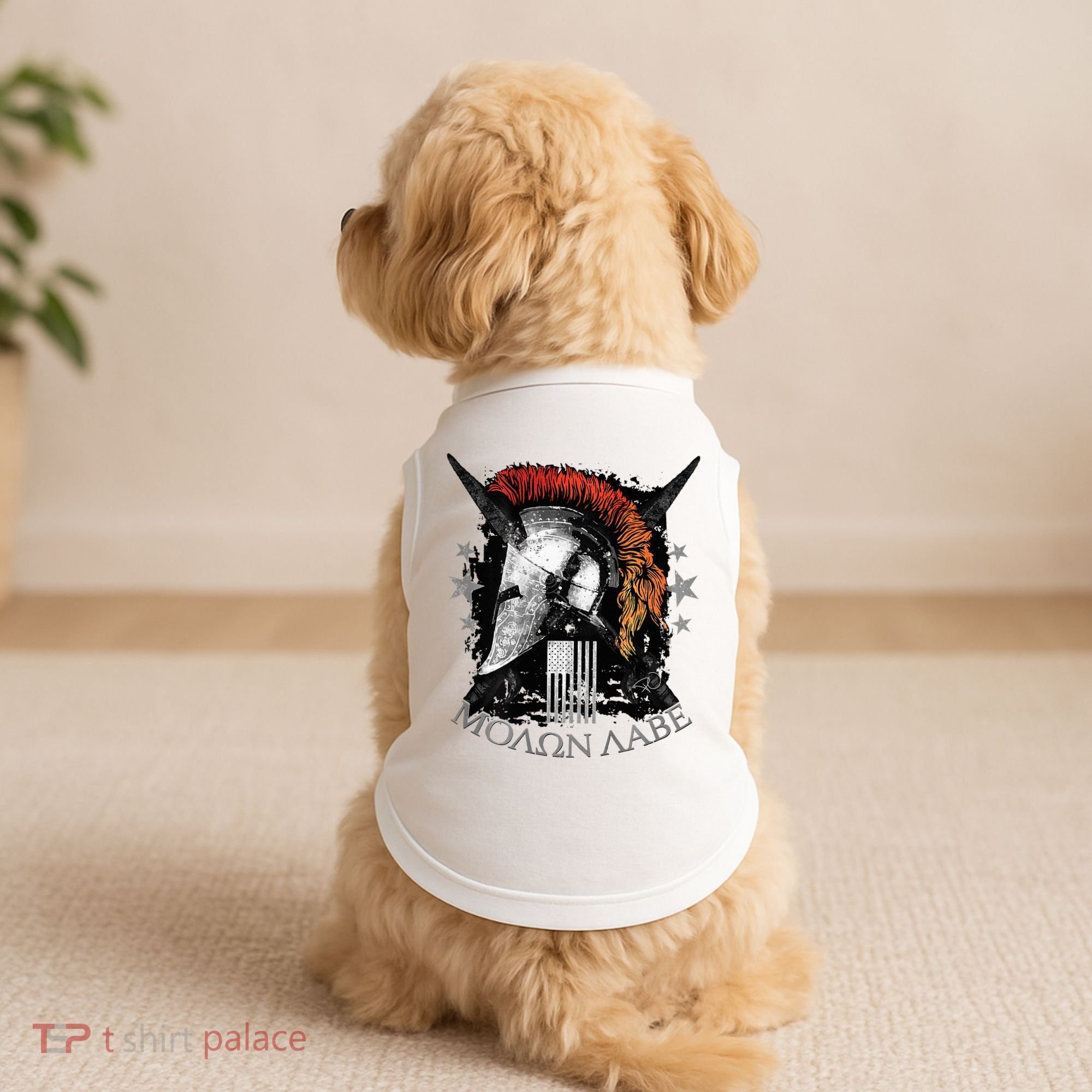 Epic Usa Molon Labe Come And Take Them Spartan 2nd Amendment Doggie Tank