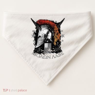Epic Usa Molon Labe Come And Take Them Spartan 2nd Amendment USA-Made Doggie Bandana