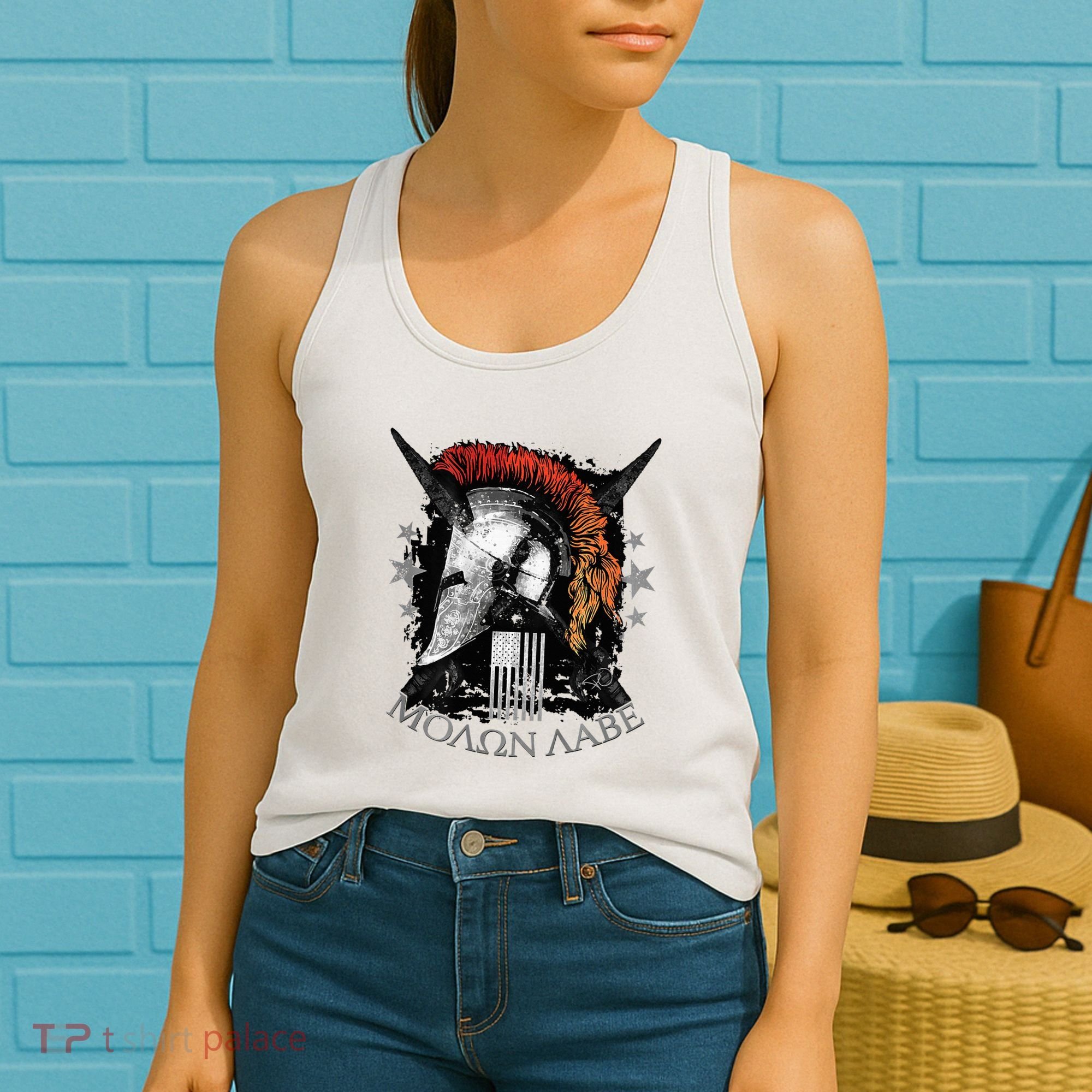 Epic Usa Molon Labe Come And Take Them Spartan 2nd Amendment Women's Tank Top