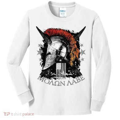 Epic Usa Molon Labe Come And Take Them Spartan 2nd Amendment Kids Long Sleeve Shirt