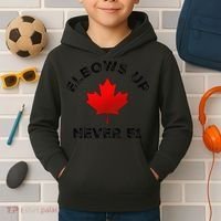 Elbows Up - Never 51 State Canada Flag Stand Strong Kids Hoodie thumb 2