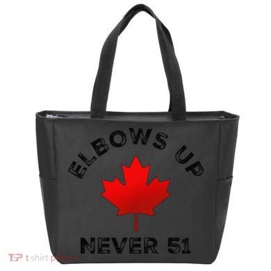 Elbows Up - Never 51 State Canada Flag Stand Strong Tote Bag