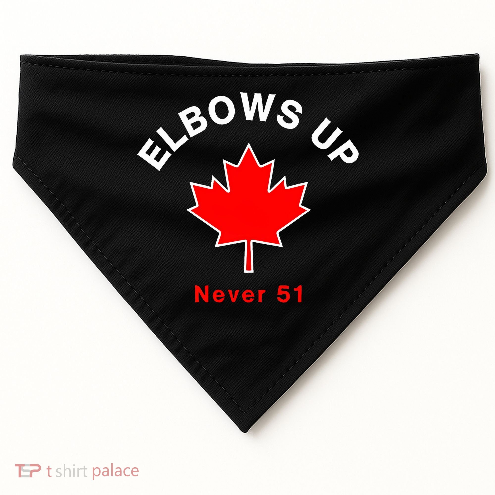 Elbows Up Never 51 Canada Flag Stand Strong USA-Made Doggie Bandana