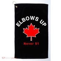 Elbows Up Never 51 Canada Flag Stand Strong Golf Towel thumb 0